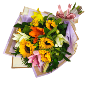 RAMO PRIMAVERAL DE LILIUM Y GIRASOLES