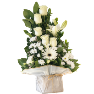 ARRIMO PRIMAVERAL DE 5 ROSAS IMPORTADAS